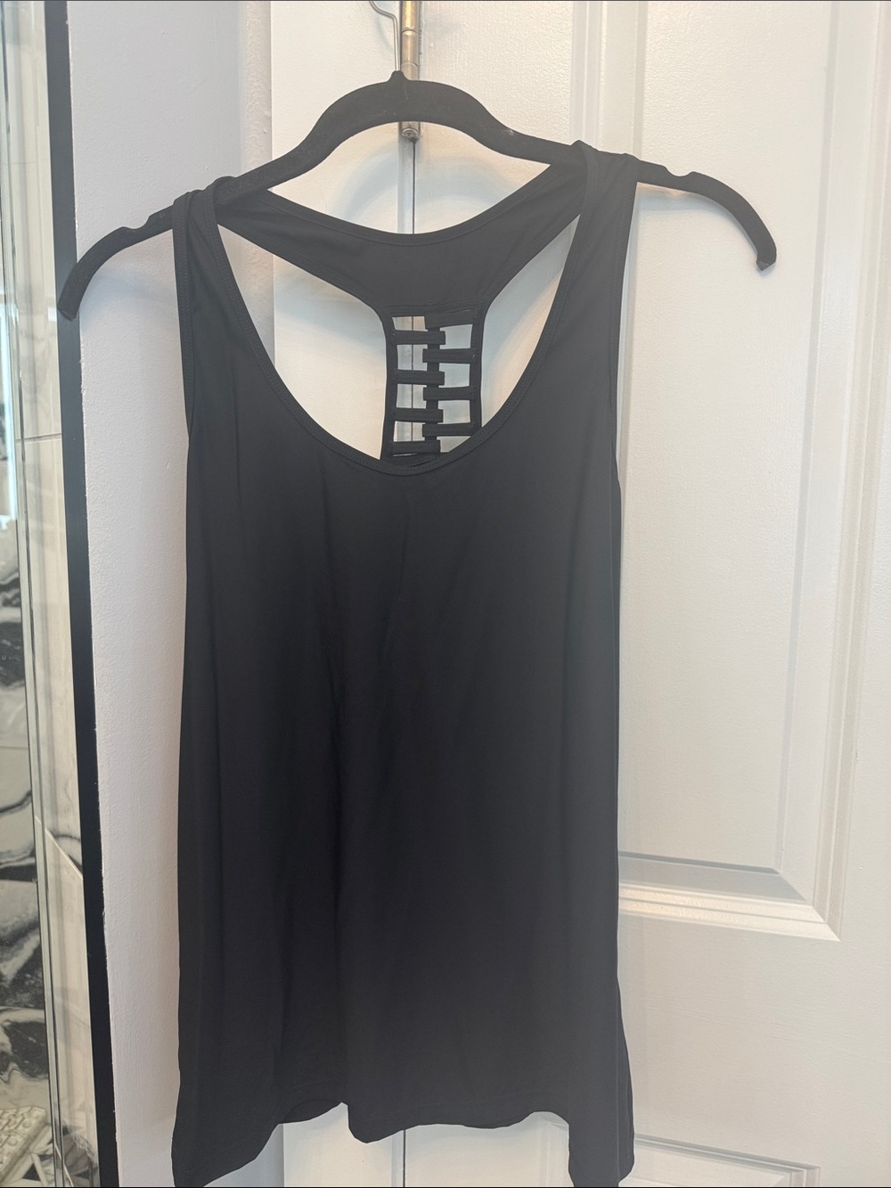 Black Ladder-Back Tank Top by
